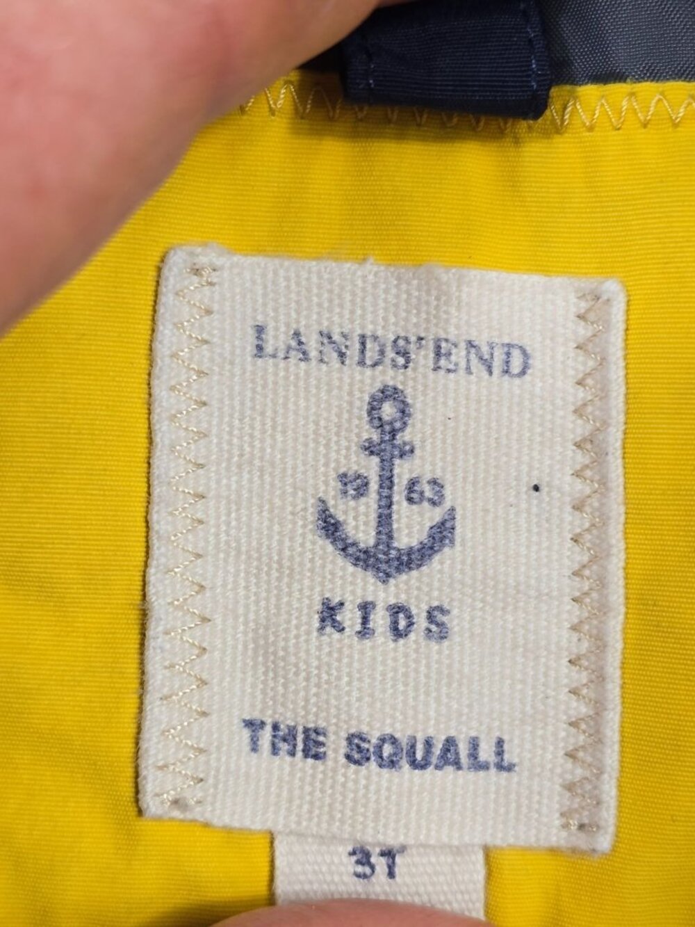Lands End Kids 3T The Squall Jacket Navy & Blue Outerwear Winter Coat Hooded - Picture 4 of 8